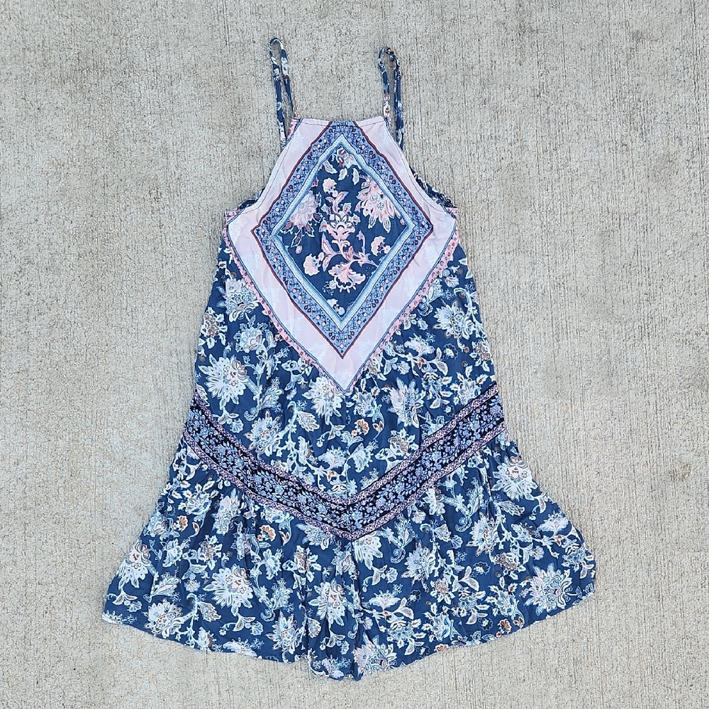 American Eagle Boho Floral Ruffle Tiered Sundress Size XS Hippie Bohemian Easter